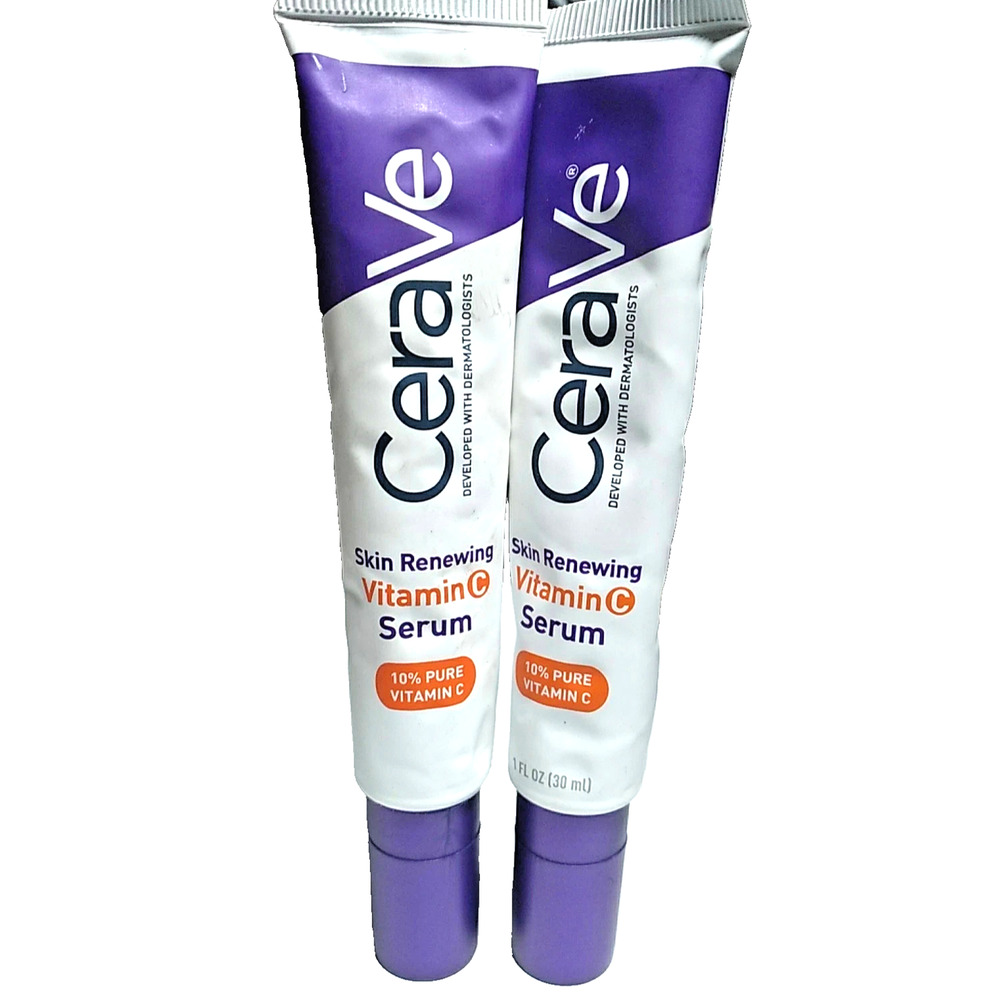 2-PACK CeraVe Skin Renewing Vitamin C Serum, 1floz / 30 ml Each NEW WITHOUT BOX